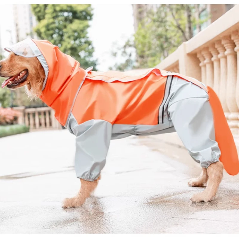 Dog Raincoat 1PC Cat Windproof Waterproof All Inclusive Hooded Rain Poncho Outdoor Poncho Large Medium Dog Pet Supplies