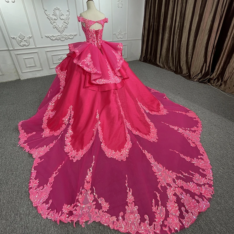 Elegant Quinceanera Dresses Organza Ball Gown Sequined Evening dresses 2023 Pink Sweetheart Tiered DY6529 Bar Mitzvah