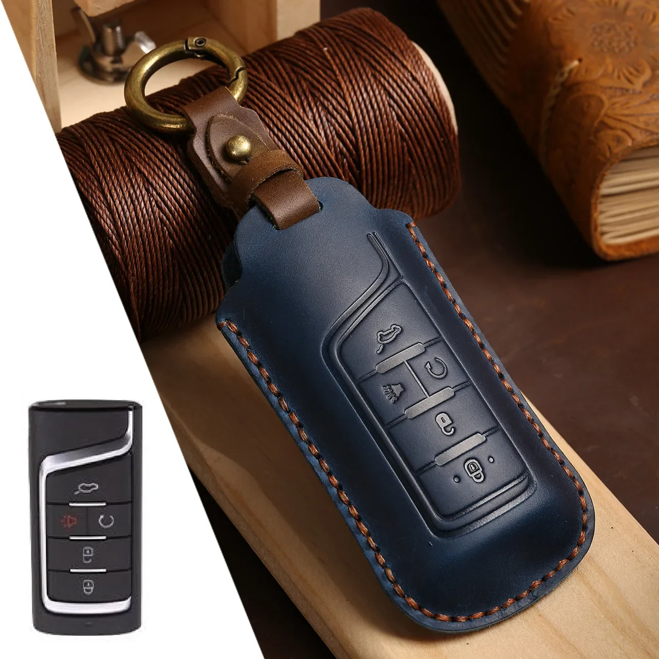 Leather Car Remote Key Case Cover For GAC Trumpchi GS7 GS8 GM8 GS5 GA6 GM6 2016 2017 2018 2019 2020 2021 2022 2023 Accessories