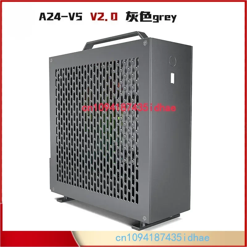 Lzmod Mini A24-V5 2.0 Slot Duplo Display Independente Fonte de Alimentação 1U Chassi ITX Chanfro Dupla Face