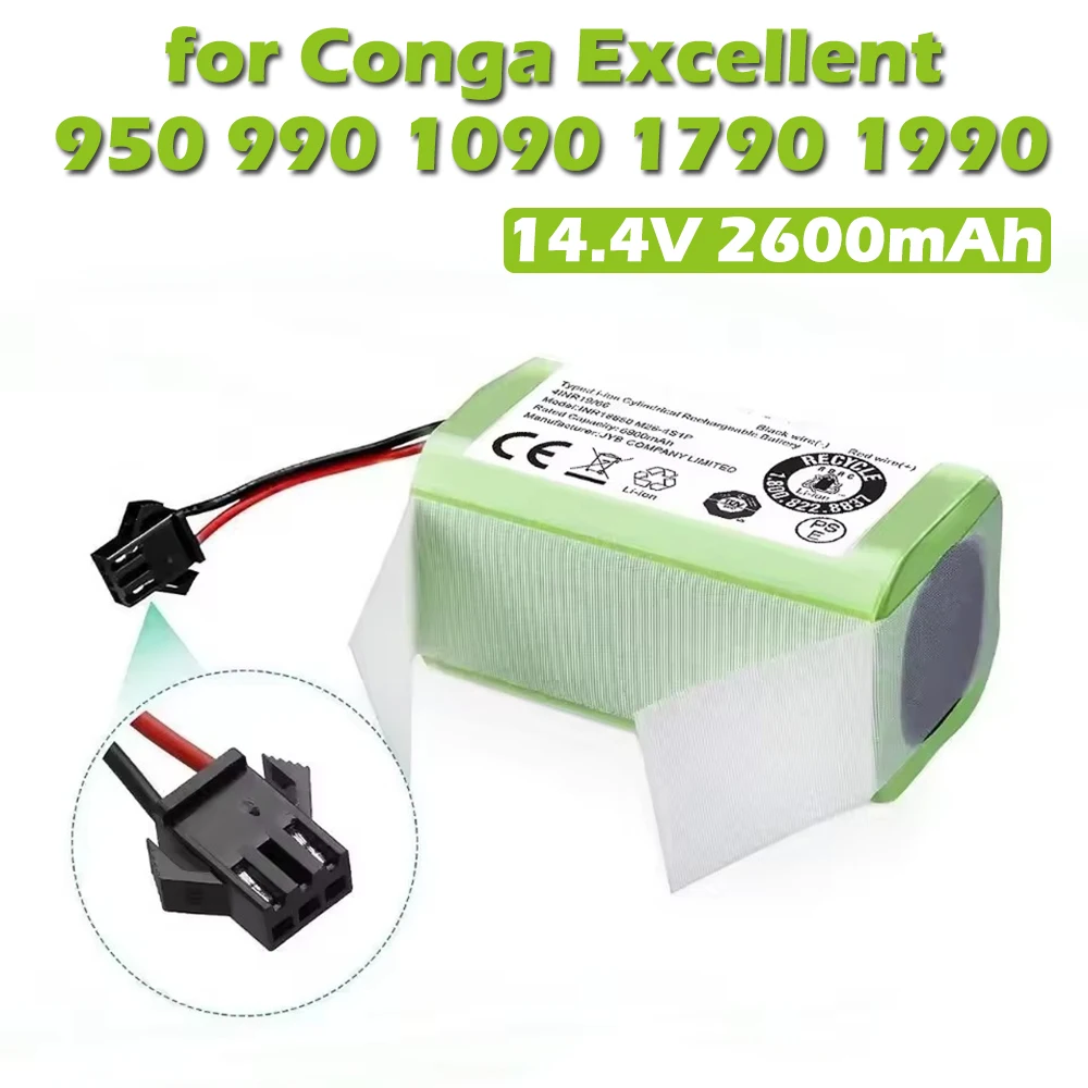 Оригинальный сменный аккумулятор 14,4 В 2600 мАч для Conga Excellent 990 1090 1790 1990 Deebot N79S N79 DN622 Robovac 11 Tesvor X500 Оригинальный сменный аккумулятор 14,4 В 2600 мАч для Conga Excellent 990 1090 1790 1990 Deebot N79S N79 DN622 Robovac 11 Tesvor X500