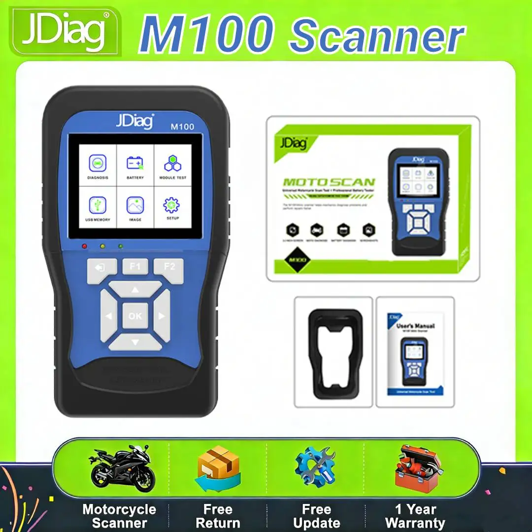 

Диагностический сканер для мотоциклов JDiag M100, инструмент для диагностики неисправностей, считыватель кодов для KTM, Yamaha, Kawasaki, Suzuki, Honda