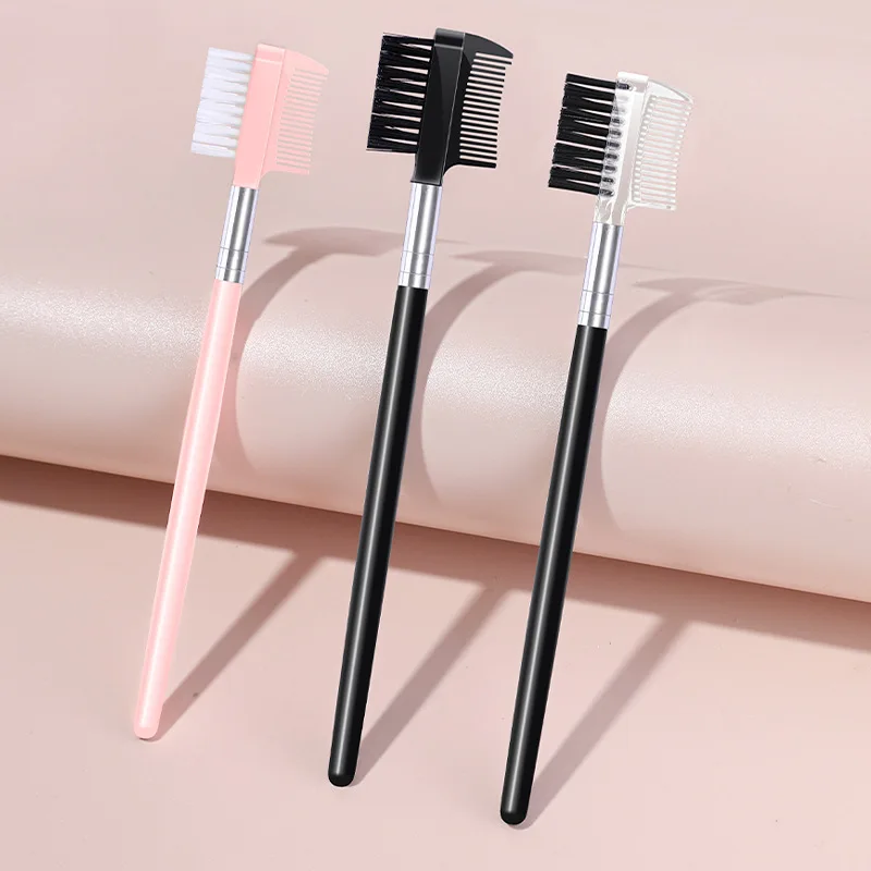 Dual-Headed Eyebrow Comb Makeup Brush Beauty Tool Professional Lash & Brow Comb, Dual-Sided Brush Creates Groomed Lashes & Brows