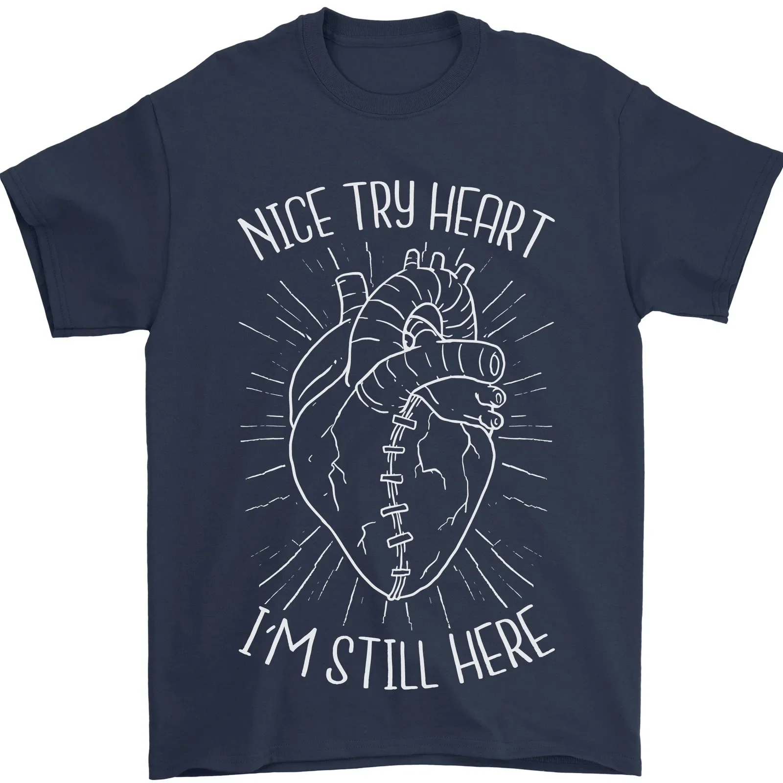 Heart Attack Recovery Survivor Mens T-Shirt 100% Cotton