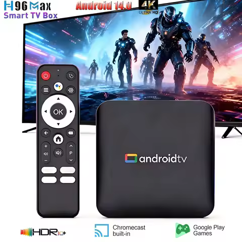 2026 H96 MAX Amlogic S905L3 Androidtv 14.0 TV Box 4K Video Decording 2.4G/5G WiFi BT4.0 Google Voice Assistant Set Top Box IPTV