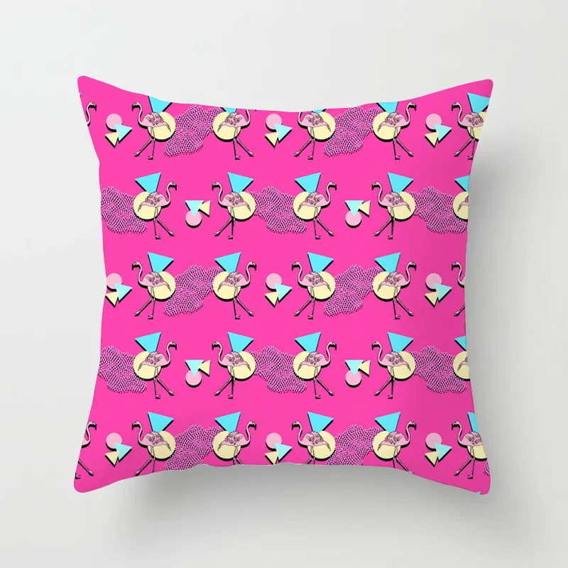 Pink Pillow Flamingo Backrest Headboard Decorative Cushion Nordic Style Office Nap Pillow Car Lumber Pad cute pillow removable