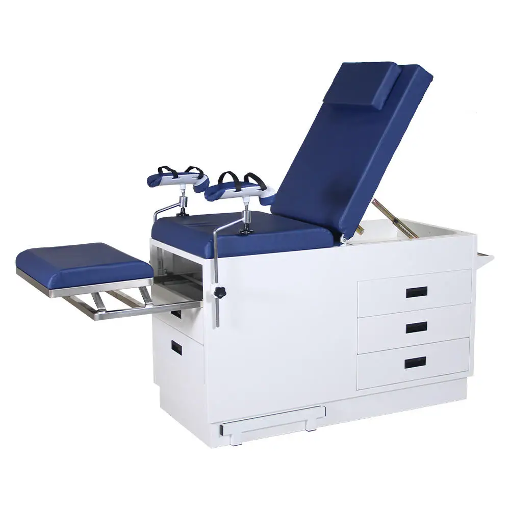 BeautyGynecological Examination Bed Table With Manual Drawer Metal Furniture CE Certified Class I For BeautyUse