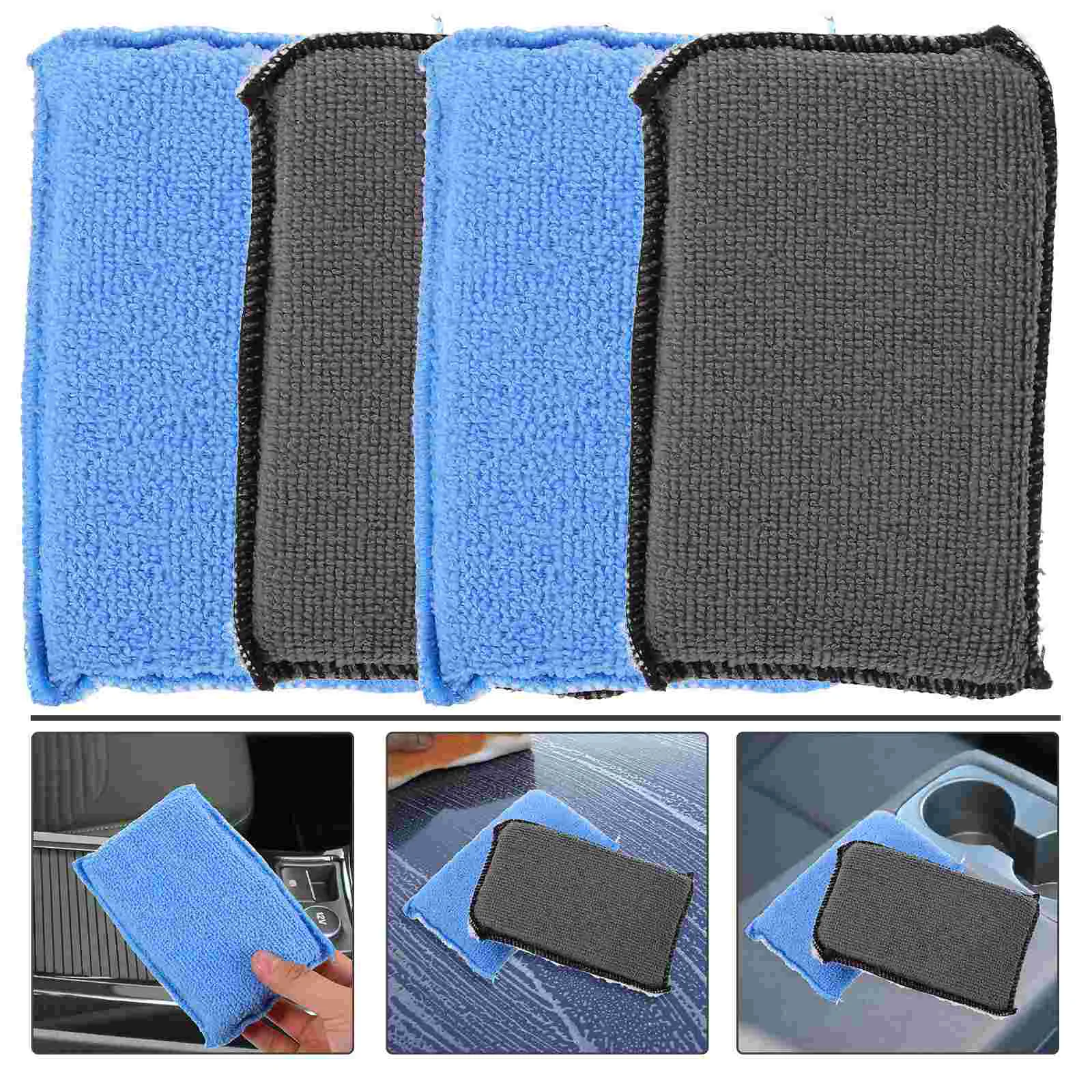 

4 Pcs Car Scrubbing Sponge Cleaner Cleaning Block Sponges for Kitchen Auto Window Washing