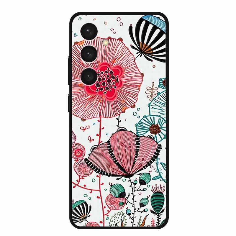 For Samsung Galaxy M14 4G Case 3D Relief Emboss Shockproof Black Silicone Soft Back Cover Case For Samsung M15 A55 5G Case Funda