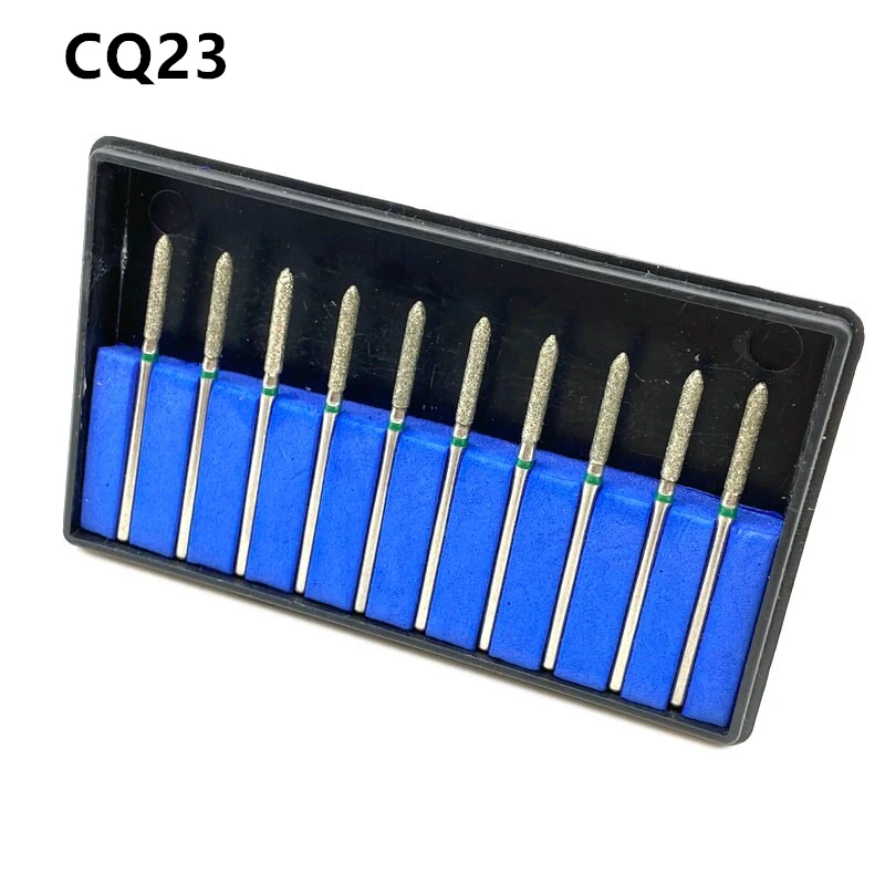 10pcs/kit Diamond Nail Drill Milling Cutter Dental Diamond Polish Burs For Low Speed Straight Handpiece 2.35mm  CQ23