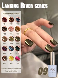 MIANEL 12ML Hit Product Gold Amber Cat Eye Gel Nail Polish 2026 New Blue Glass Beads Cat Eye Gel Nail Green Nails 1-21pcs