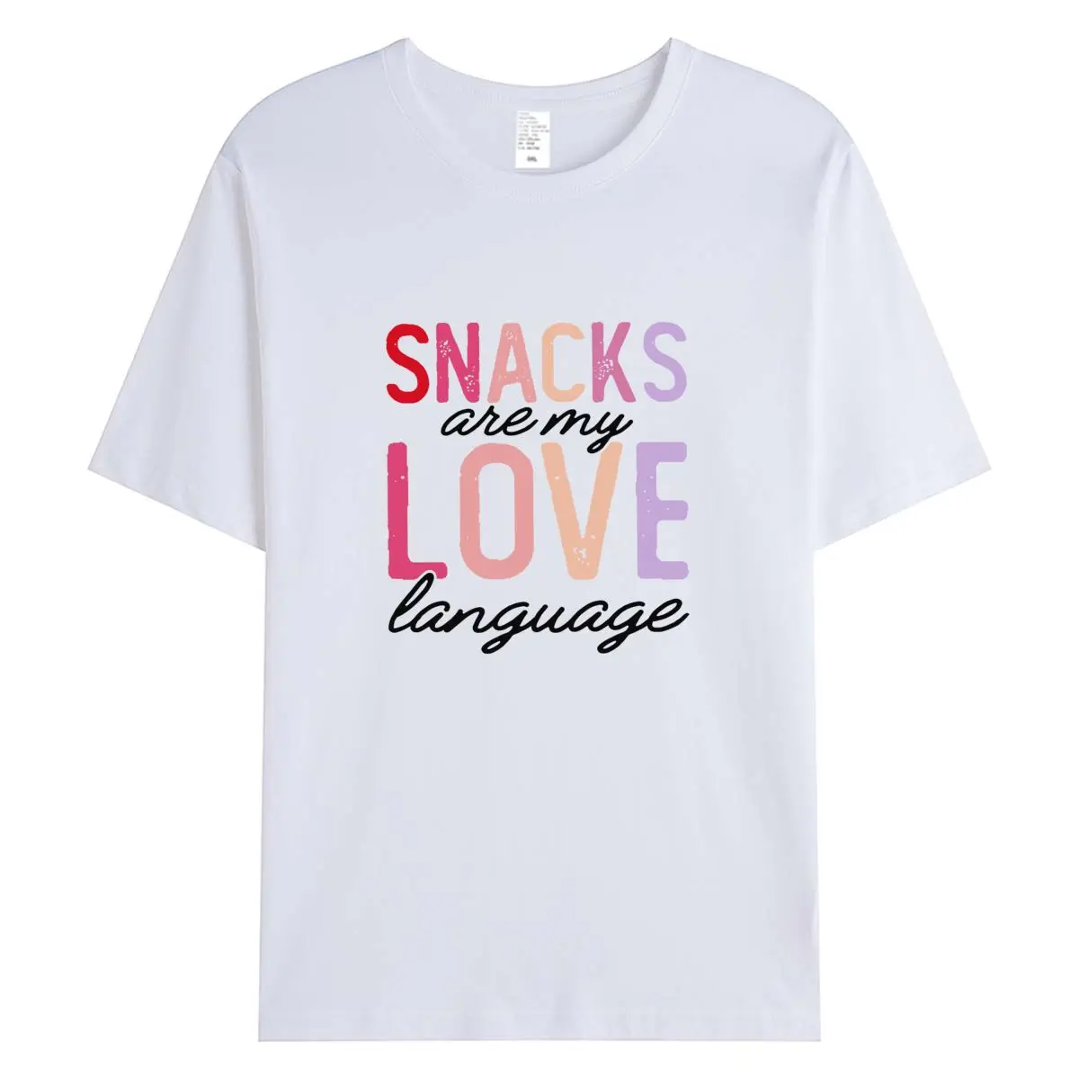 

Women's Short Sleeve Cotton T-shirt Fashion Love Snacks Graphic T Shirts Oversized Tee Tops Summer Female Tshirt Clothes