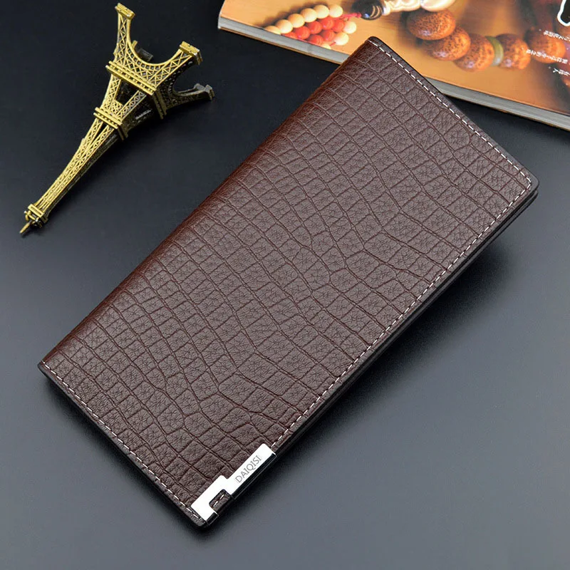 Men Wallets PU Leather Zipper Purse Man Slim Card Horders Quality Male Long Section Multi-card Wallet Coin Pocket Purse