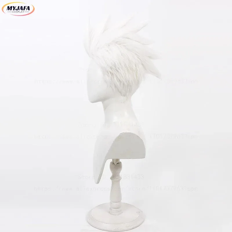 Lol arcane ekko peruca cosplay o menino que quebrou tempo curto branco vara até resistente ao calor perucas de cabelo sintético anime + touca peruca