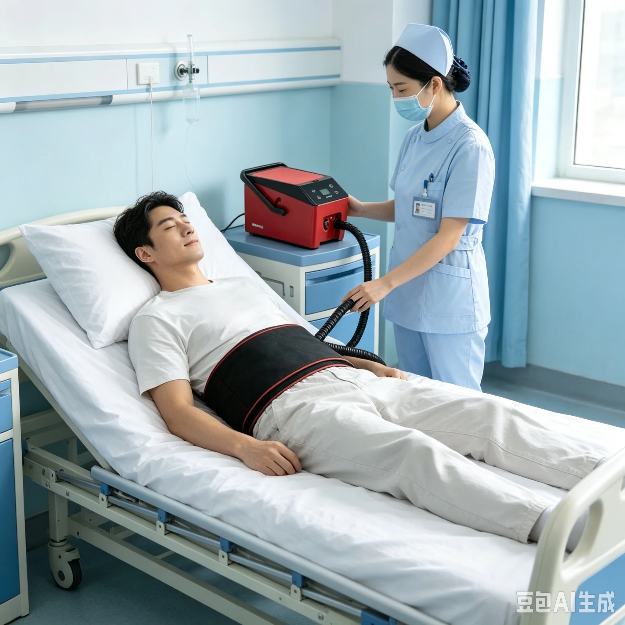 Full-Leg Knee Cryo Cuff Therapy Machine with Circulating Hot Cold Compression for Sports Injury Pain Relief And Recovery