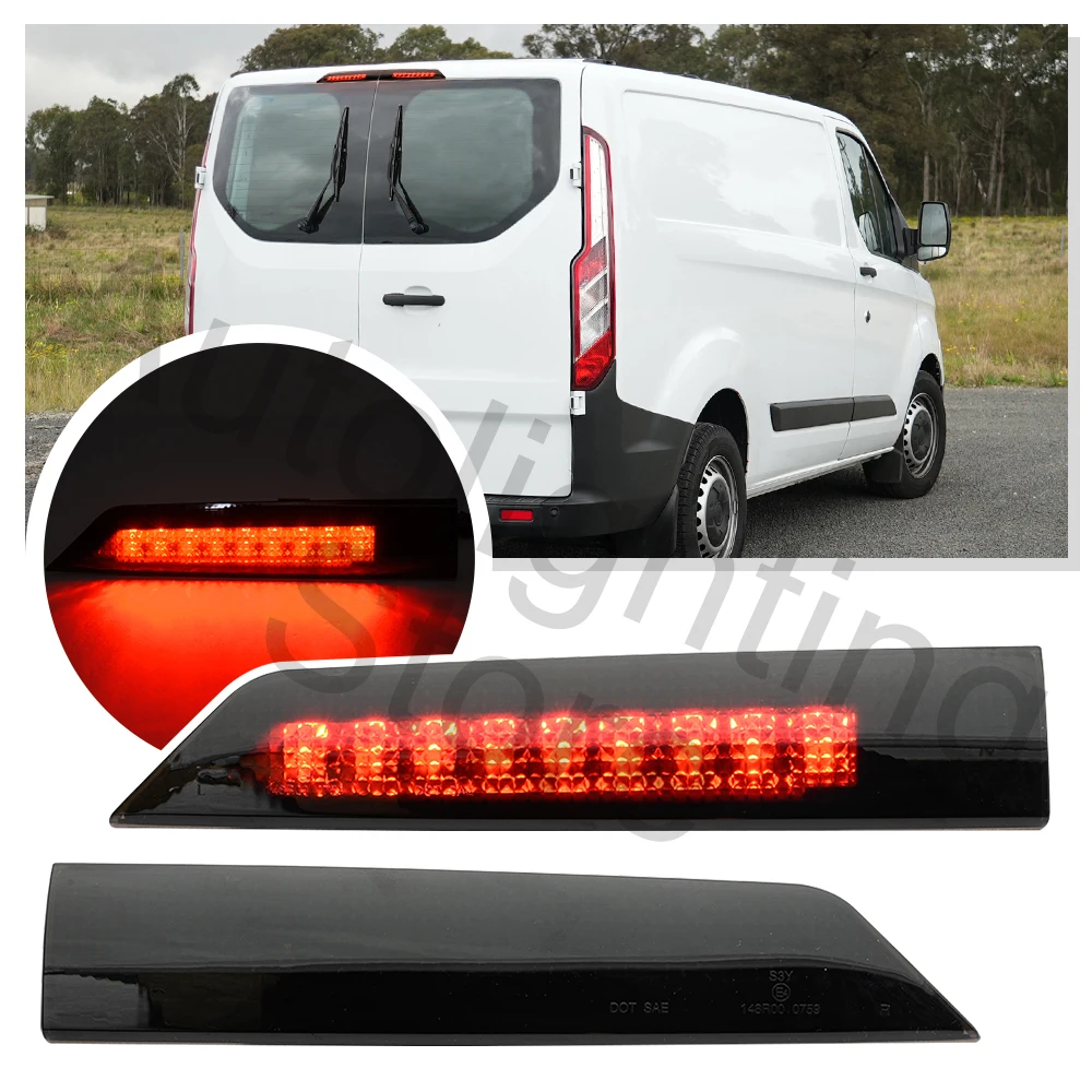 2PC smoke LED High Mount Third 3rd For Ford Transit Custom 2012 2013 2014-2022 Rear Brake Light Rear Stop Lamp Tail Warning Lamp