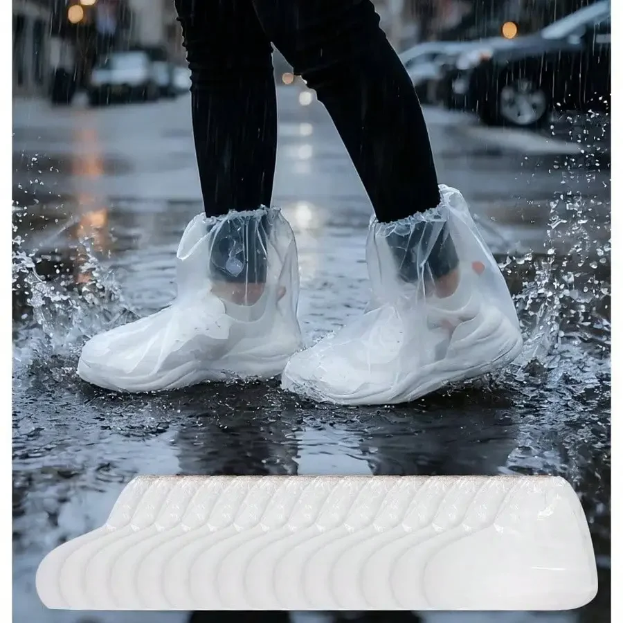 

15 Pairs Disposable Shoe Covers Rain Boot Covers Plastic Rain Shoe Covers Waterproof Non - Slip Overshoes Men Women, Indoor Outdoor Low - Cut, Plastic,