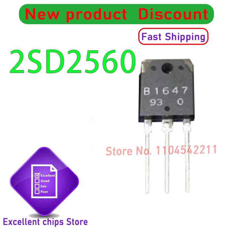 5pairs/lot New Original  B1647 TO-3P 2SB1647  Chip IC In Stock
