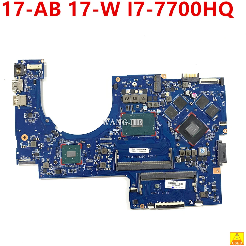 

Used For HP Omen 17-AB 17-W Laptop Motherboard 915550-001 915550-601 DAG37DMBAD0 GTX 1050TI 4GB I7-7700HQ CPU 100% Working