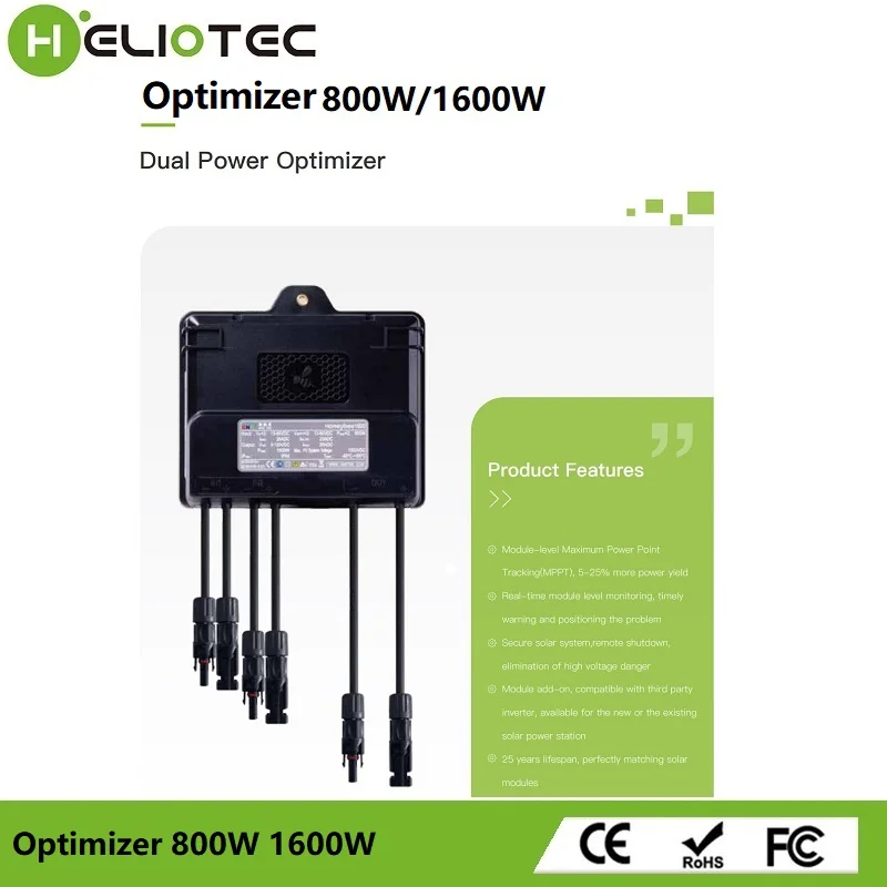 Imagem -05 - Heliotec-monitoramento de Painel Solar em Tempo Real Limitação de Tensão Anti-hotspot Otimizador de Energia pv Mppt Entrada 12v75v Ip68 800w