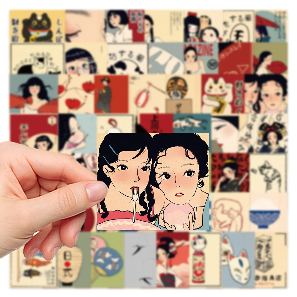 10/30/50pcs Classico Stile Giapponese Cultura Adesivi Carino Giorno di Primavera Del Fumetto Adesivo Del Computer Portatile Bottiglia di Acqua Del Telefono Kawaii ragazza decalcomanie