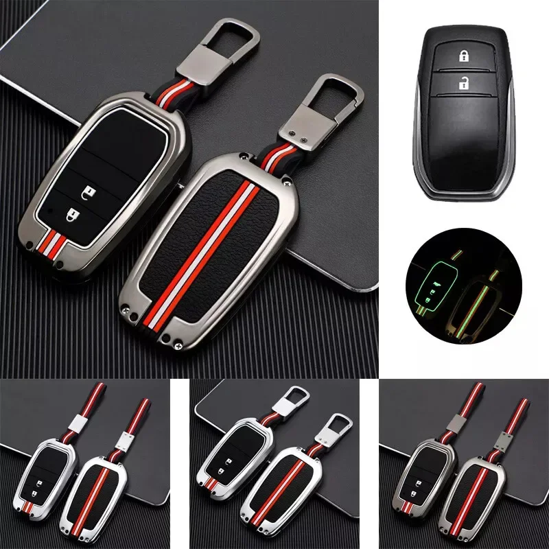 Zinc Alloy Silicone Car Key Case Cover For Toyota Hilux Fortuner Highlander Land Cruiser Riez RAV4 Camry Prado Innova 86