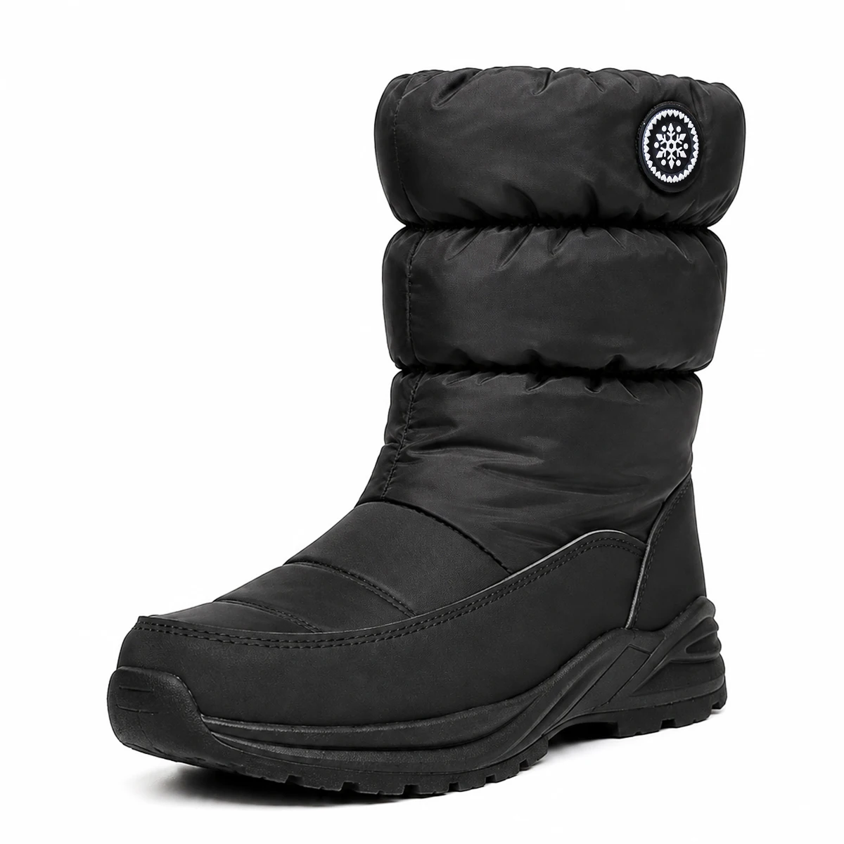 Damen Winter-Schneestiefel Wasserdicht Warm Gefüttert mit Fell Rutschfest Halbhohe Stiefel mit Reißverschluss Outdoor-Wanderschuhe Weihnachts- und Neujahrsgeschenk – Detail 7