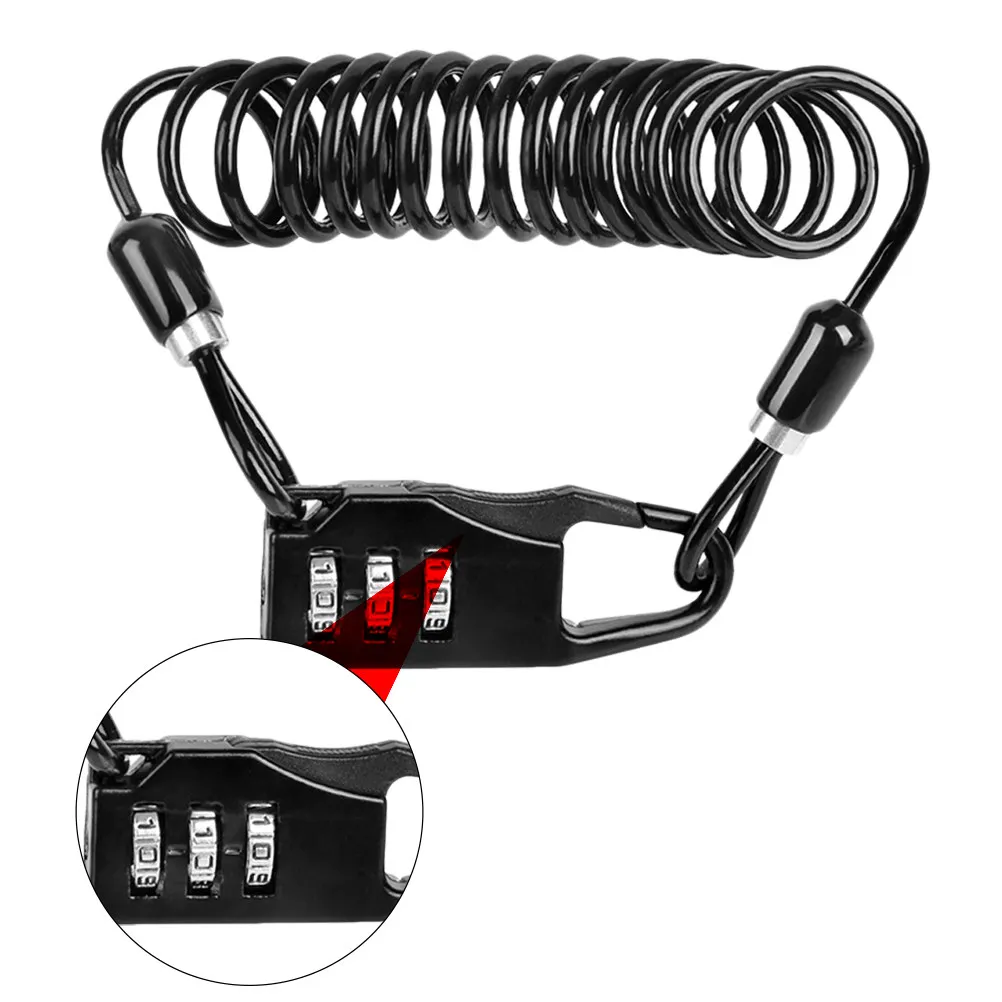 

1Pcs Bike Security Cable Lock 3-Digital Combination Lock Strong Flexible Steel Core Theft Resistant for Cycling Travel