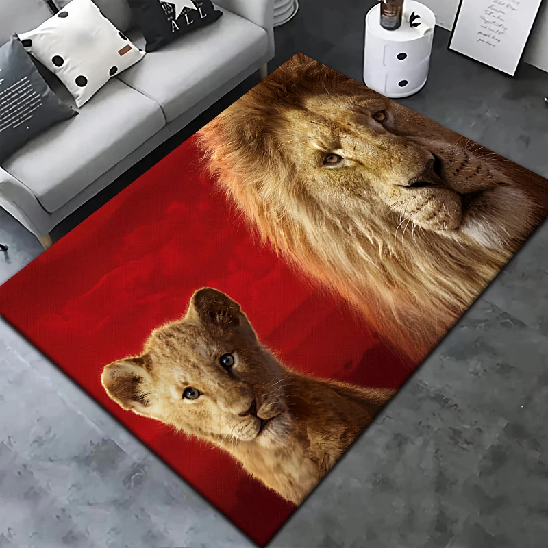 Lion King Printed Carpet Living Room Home Decoration Sofa Table Blanket Non-slip Floor Mat Leisure Floor Mat Camping