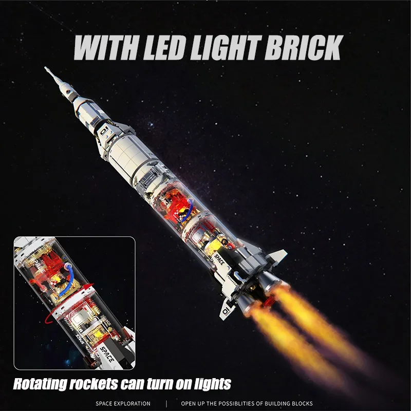 Zestaw do składania modelu rakiety kosmicznej dla dzieci, puzzle, klocki konstrukcyjne, ozdoba lotnicza, chińskie klocki, zabawka dla chłopca