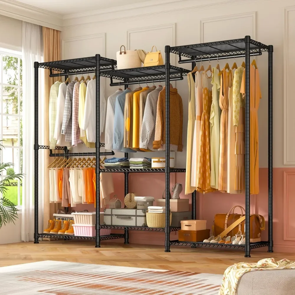 For for Clothes Rack Heavy Duty Clothing Rack Load 900Lbs Clothing Racks for Hanging Clothes Metal Garment Rack Portable&