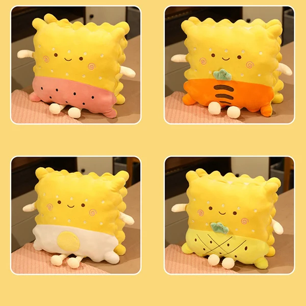 ビスケット型のかわいい抱き枕、ぬいぐるみ、アニメキャラクターのぬいぐるみクッション、自宅やオフィス用のコレクション