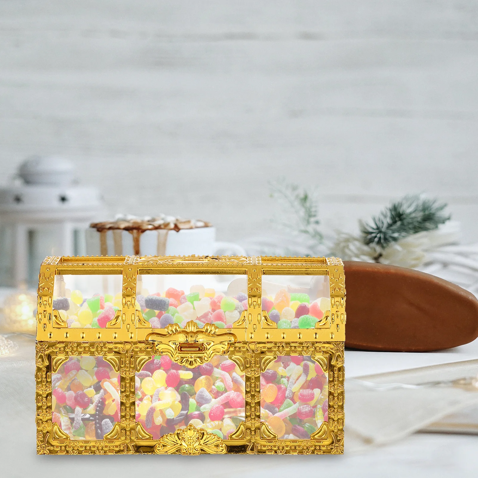 

2Pcs Treasure Box Shape Party Favor Boxes for Wedding Birthday Shower Bridal Decorative Small Candy Containers