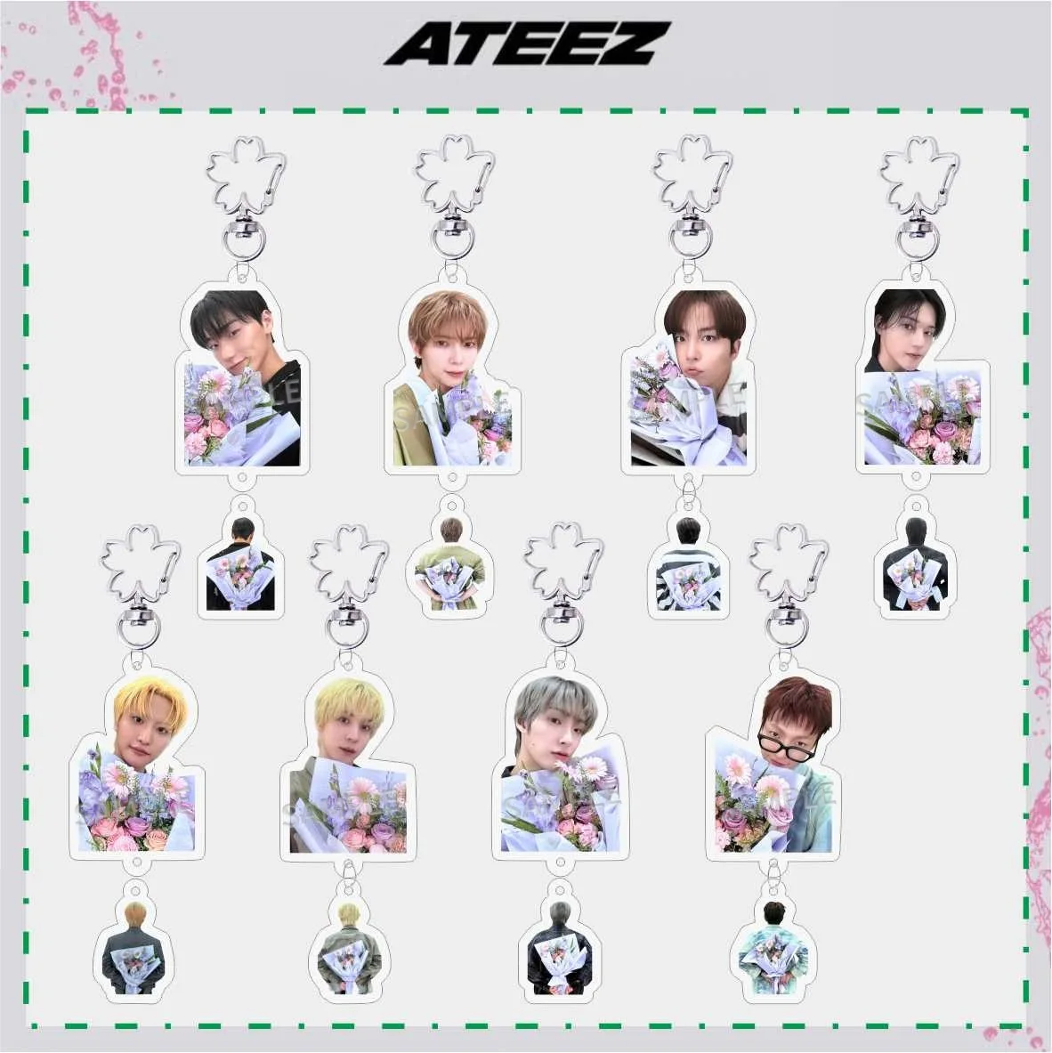 Idol ATEEZ Periphery New Style Acrylic Keychain Backpack Ornament Mingi Yunho Seonghwa Jongho San Wooyoung Hongjoong Fans Gifts