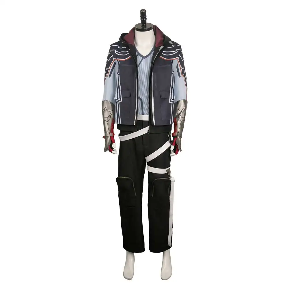 Fantasia de Cosplay Anime Masculina Jin Kazama Tekken, Uniforme Sanguinear, Casaco, Calças, Capuz, Roupas de Adulto, Dia das Bruxas, Carnaval, Fato de Representação