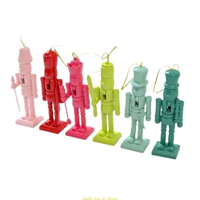 

Set Of 6 Small Christmas Ornament for Tree Decoration Easy To Hang Festives Charm Miniature Nutcrackers Pendants