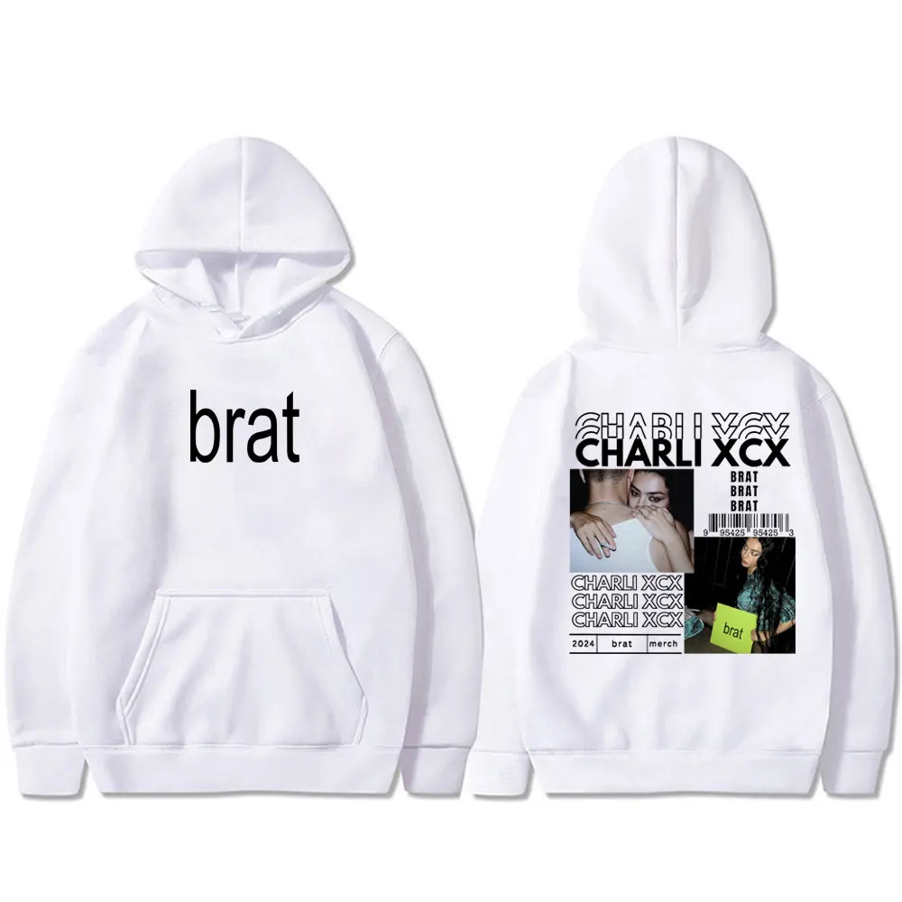 Charli Xcx Brat 2024 Tour Album Y2k Hoodis Men Women Trendy Hip Hop Popular Vintage Streetwear Oversized Casual Sweatshirt Gifts