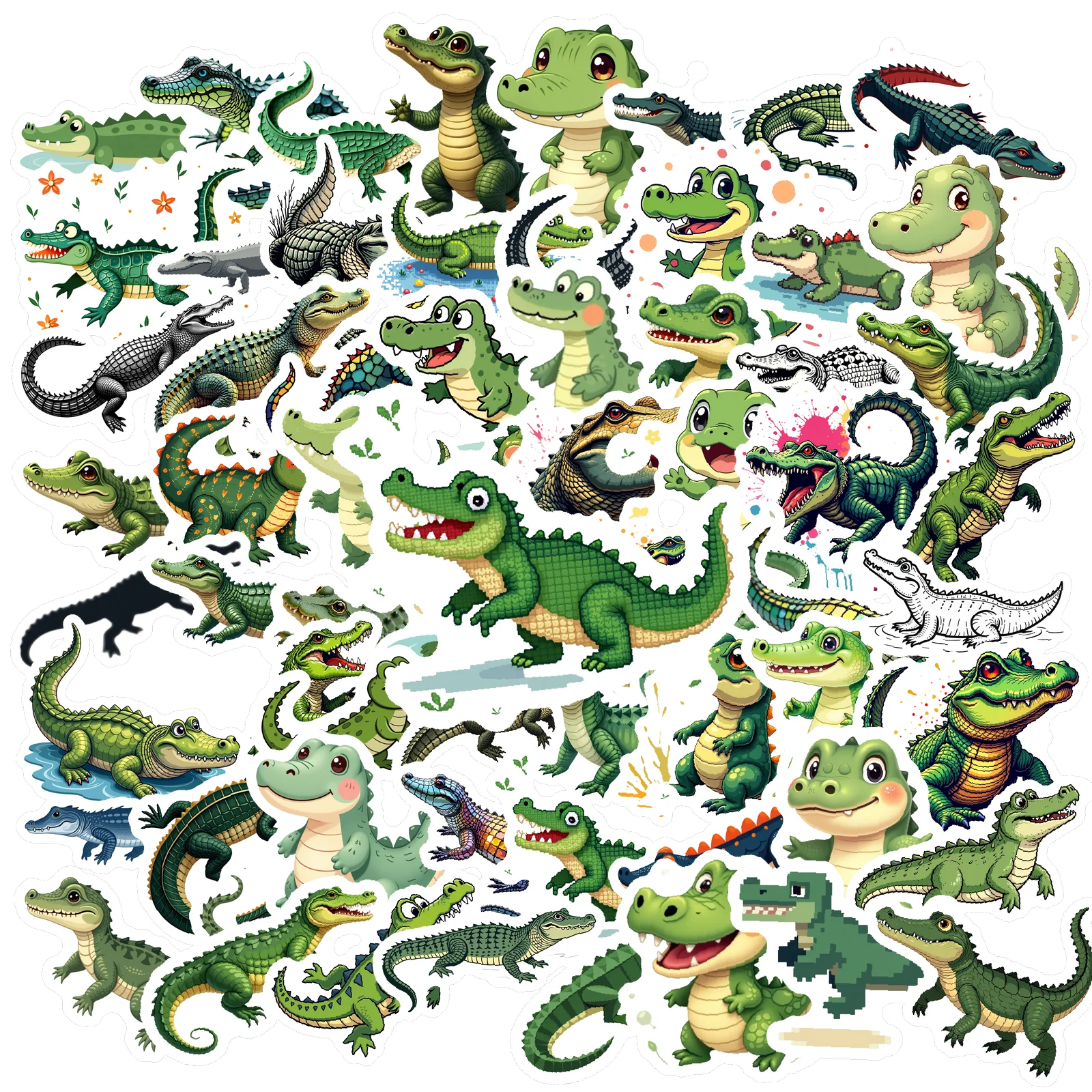 ¡Pegatinas de dibujos animados de cocodrilo decoran computadoras portátiles, cuadernos y maletas con divertidos pegatinas de vinilo de animales! amantes de la papelería