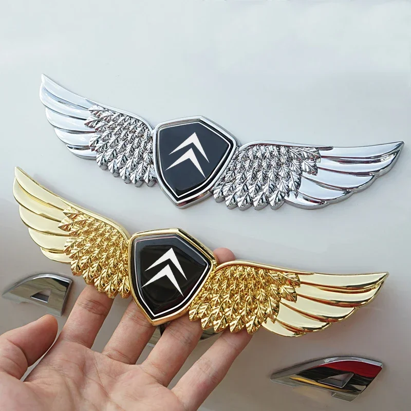 Car Front Trunk Side Badge Sticker Wings Emblem for Citroen Jumper Berlingo C4 C3 C5 C1 DS3 DS5 DS4 Elysee Cactus Accessories