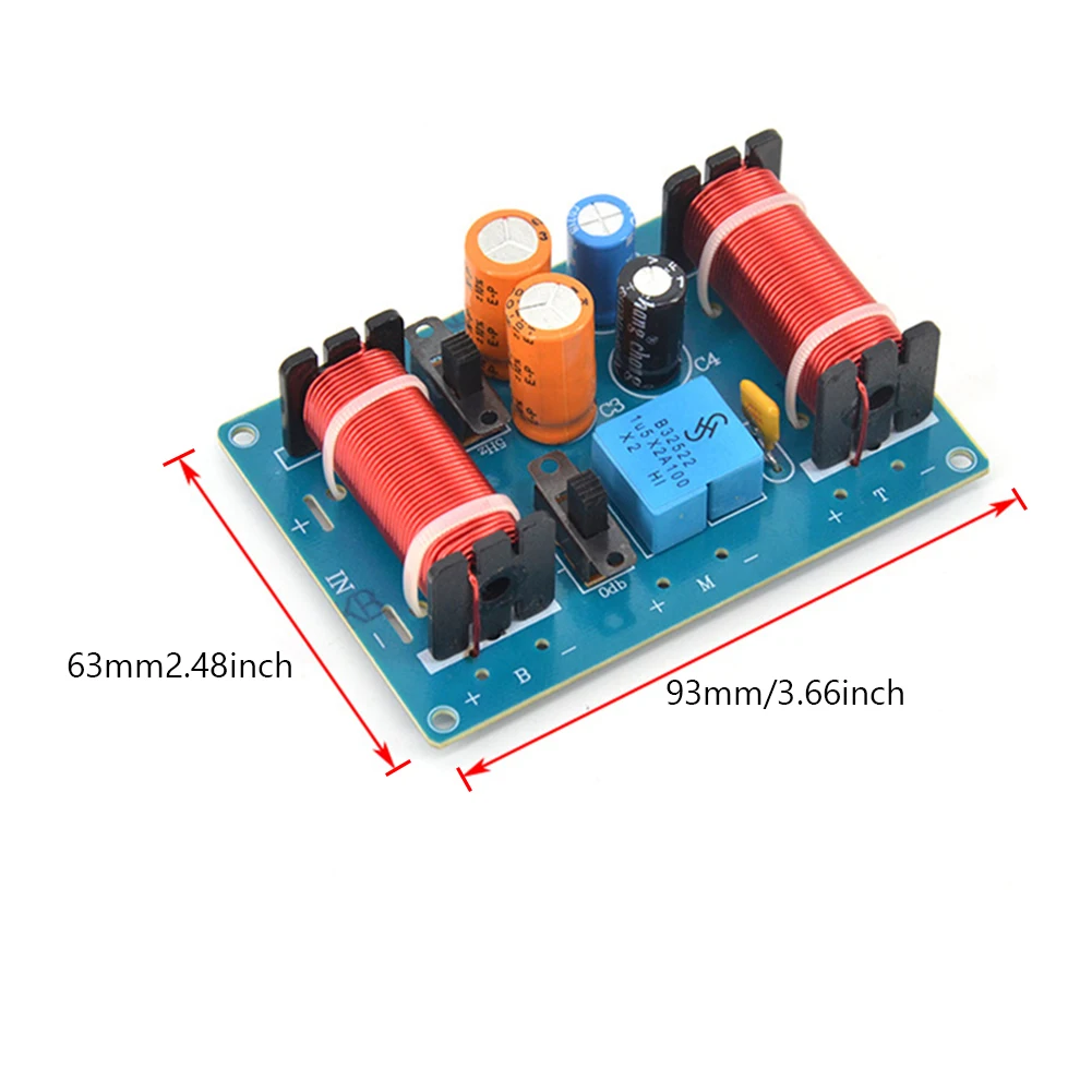 150W Speakers Filter Frequency Divider Treble Midrange Bass 3 Ways Speaker Filter Crossover Multi-segment Adjustable 50Hz-20KHz