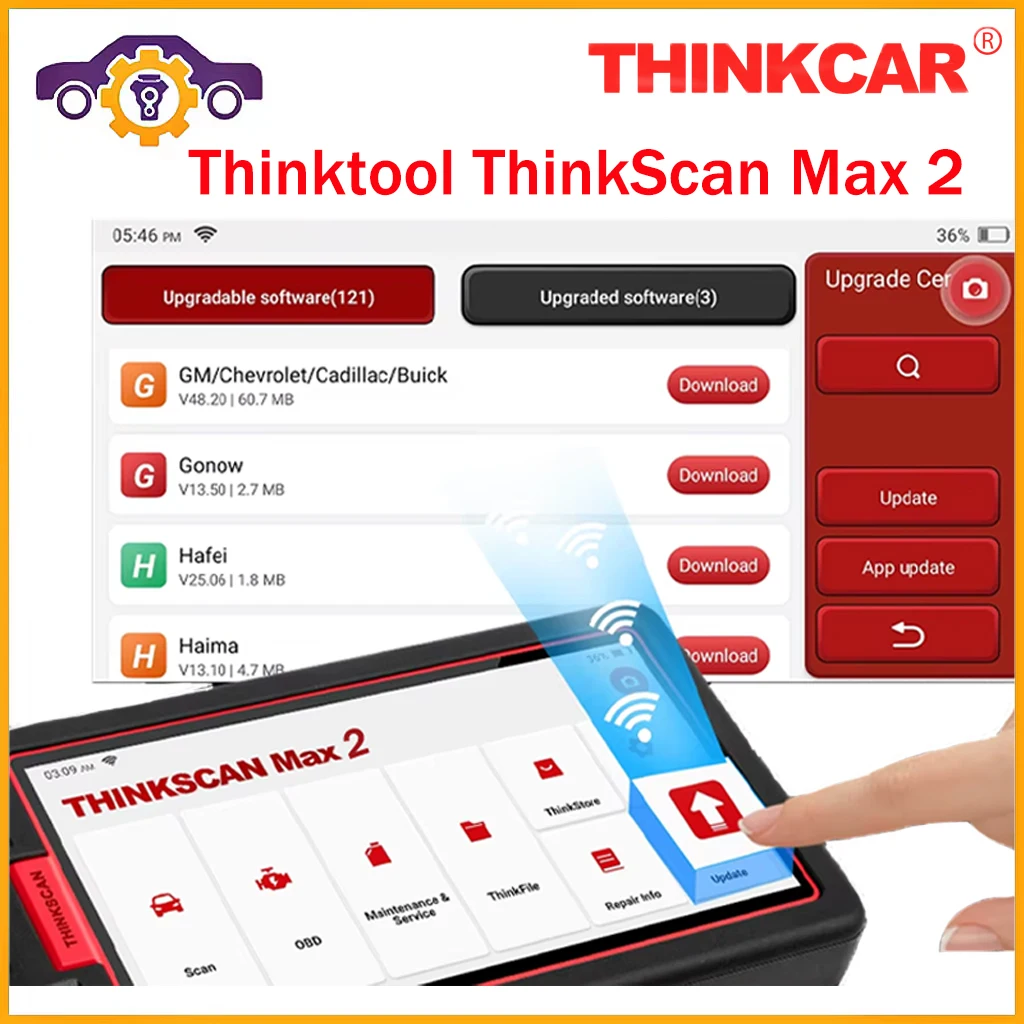 

2024 THINKCAR Thinktool ThinkScan Max 2 полный срок службы системы без AF DPF IMMO 28 Сброс сканера OBD2 Поддержка CANFD