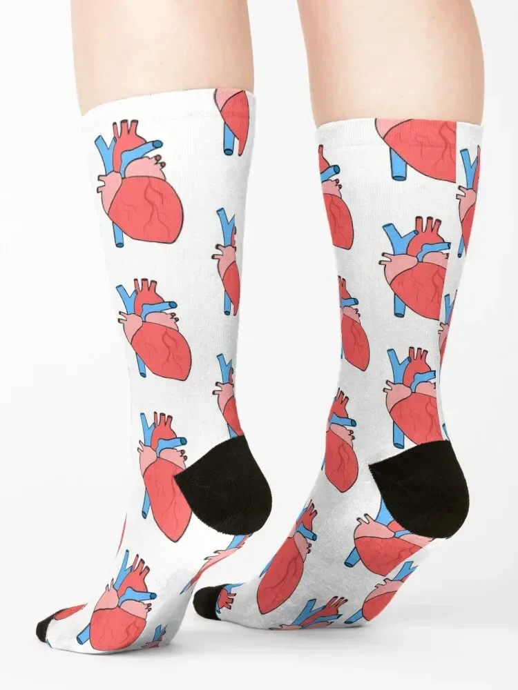 Calcetines con forma de corazón anatómico, ideas de regalos de San Valentín de fútbol antideslizantes, calcetines de algodón de alta calidad para hombre y mujer