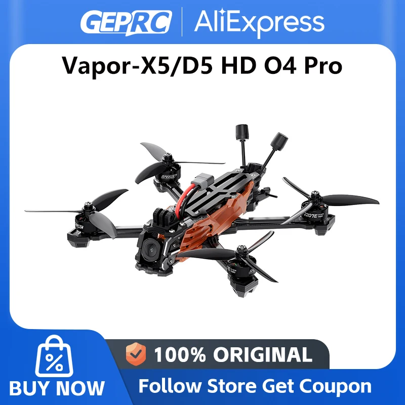 GEPRC Vapor-X5 D5 HD O4 Pro FPV Drone 5Inch O4 Air Unit VTX RC Quadcopter Freestyle Drone 4K120fps Recording 2207E 1960KV Motor