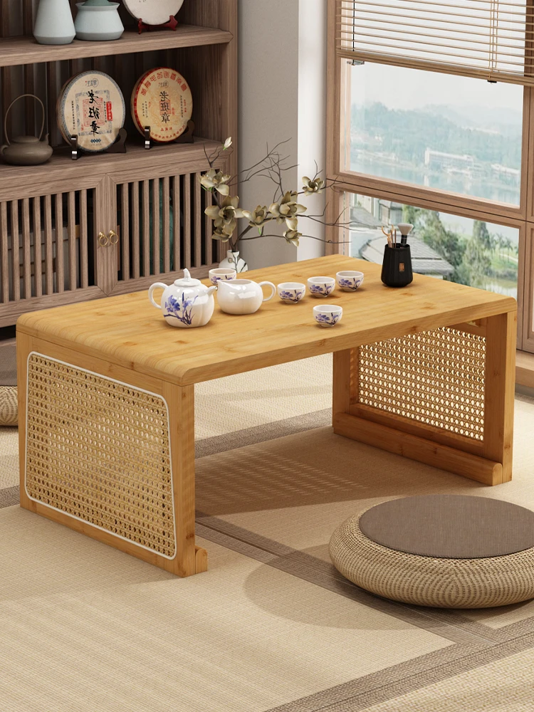 

bay window table kang table Japanese tatami tea household non-solid wood small coffee senior feeling sitting low