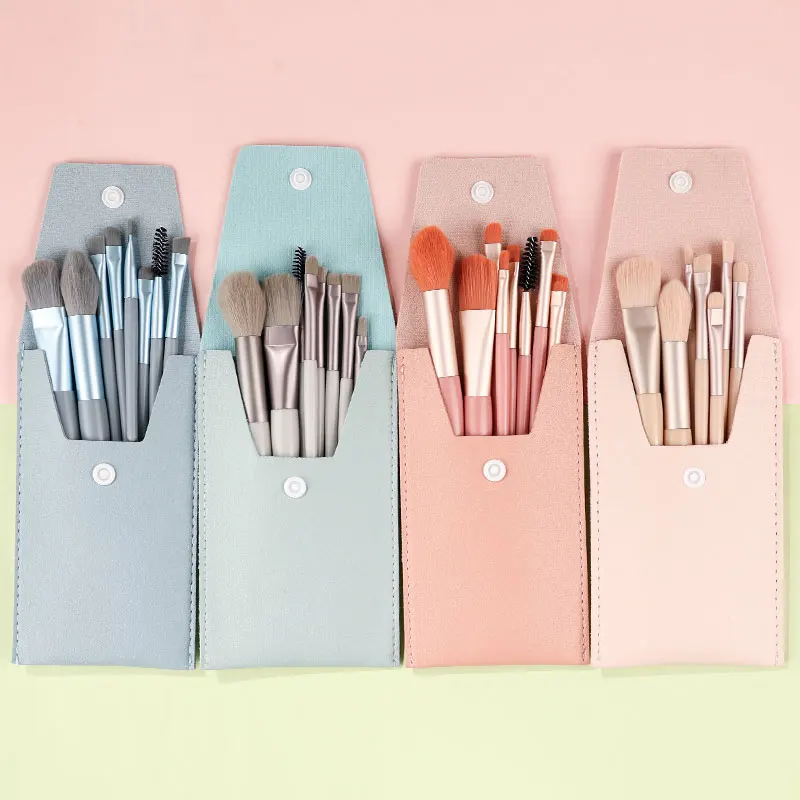 Mini Makeup Brush 8Pcs Set Soft Fluffy Makeup Brushes Foundation Powder Eyeshadow Brush Portable Travel Makeup Kit Beginner Tool