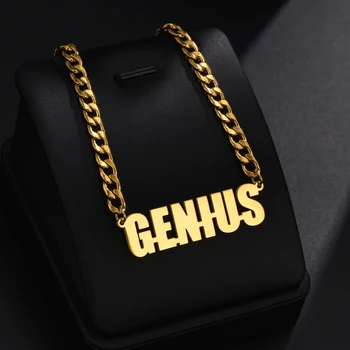 Acheerup Gepersonaliseerde Namen Ketting Voor Vrouwen Roestvrij Staal Custom Merk Logo Dik Cubaanse Touw Ketting Hanger Mannen Sieraden Cadeau