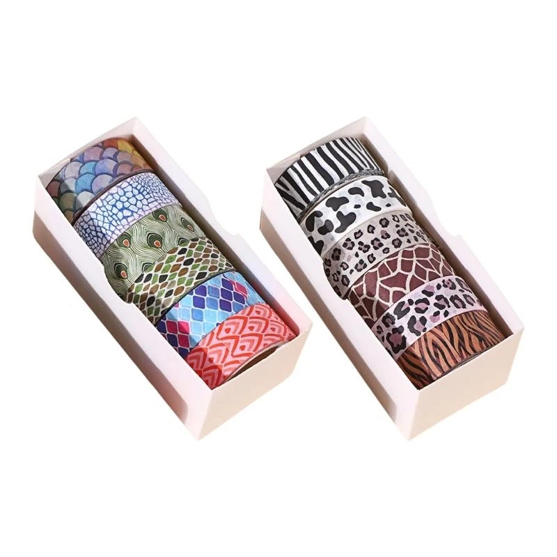 6 Rolls Animal Print Paper Lapting лента лента Washis лента декоративная лента для журнала подарки Warpping ScrapBooking