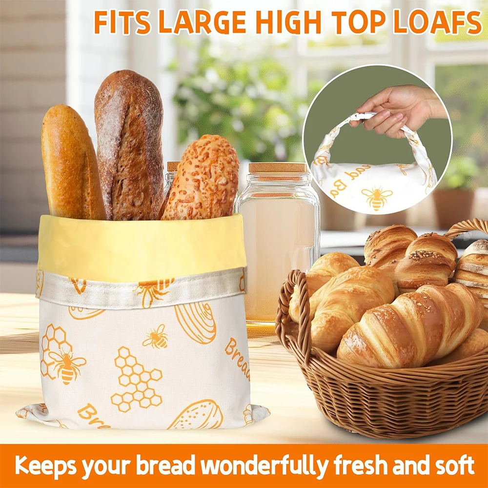 UNTIOR Eco Friendly Reusable Linen Cotton Beeswax Bread Airtight Fresh Storage Homemade Sourdough Bread Preservation Organizer