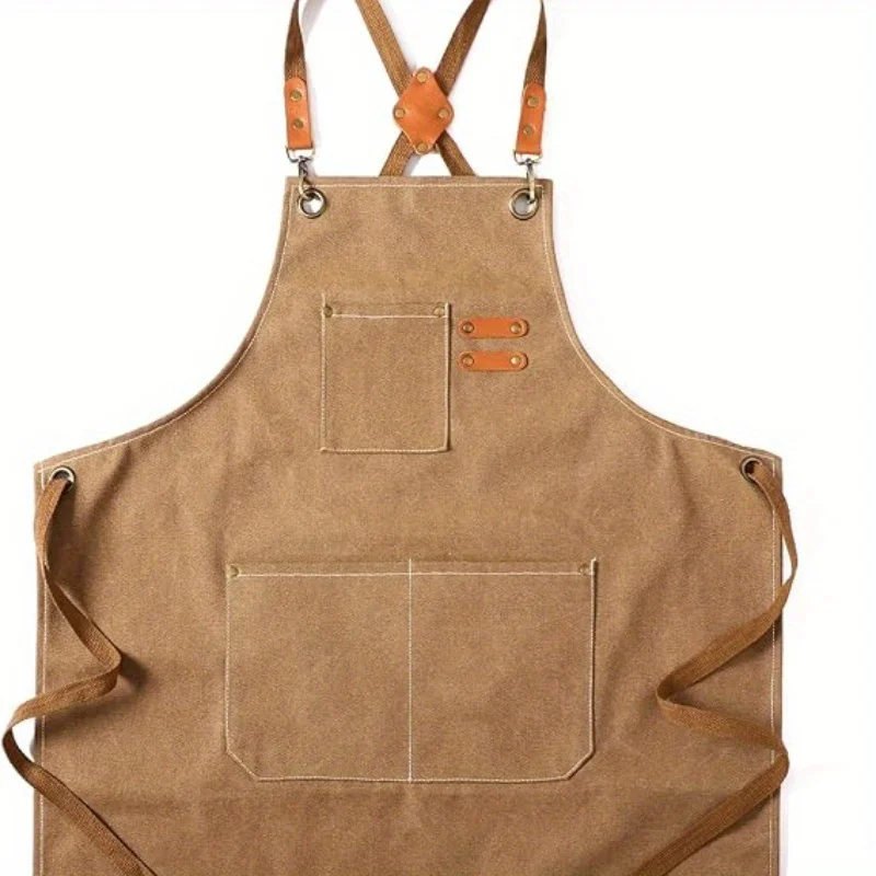 Thicken Canvas Denim Apron Antifouling Barista Apron Kitchen Restaurant Worker Barber Carpenter Florist Apron For Women Man