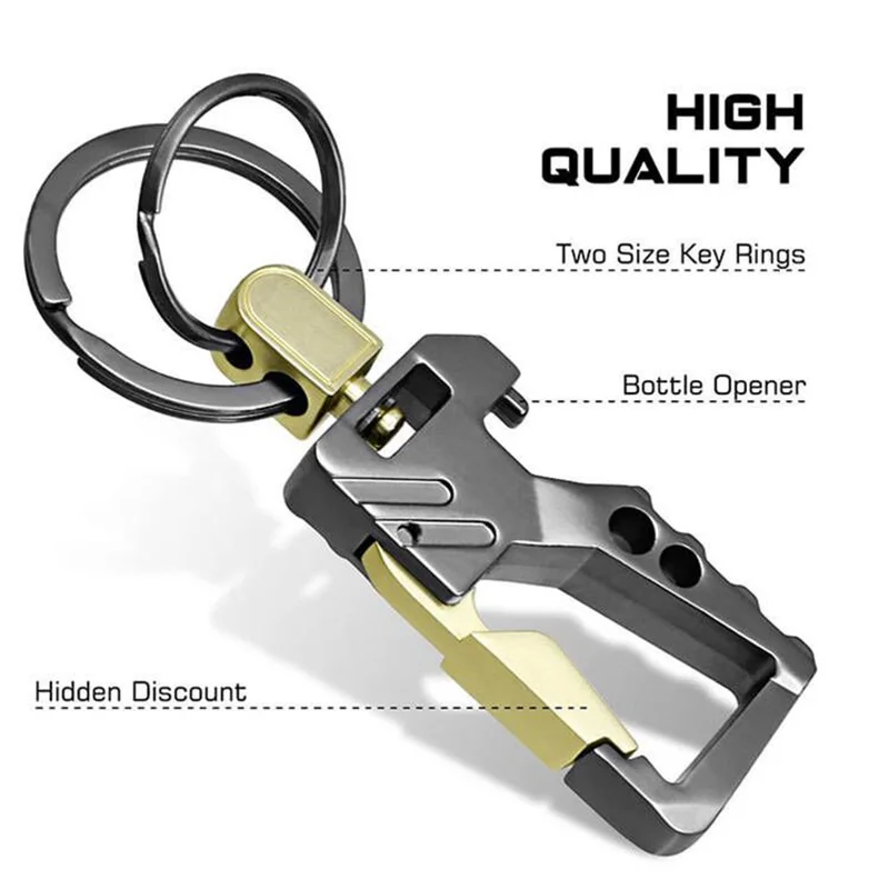 Heavy Duty Keychain Bottle Opener Carabiner Car Key Chains for Men and Women Beer Opening Keyholders Metal Key Ring Hanging Tool